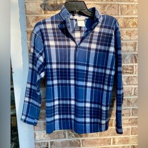 True Y2K Boys/Kids Blue PlaidSoft Furry Zipup Sweatshirt